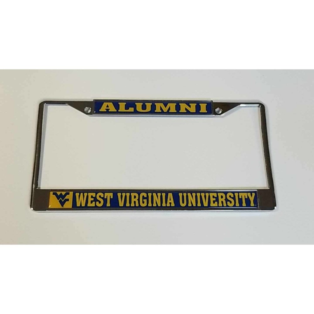 West Virginia University "ALUMNI" Chrome Mirrored License Plate / Tag Frame
